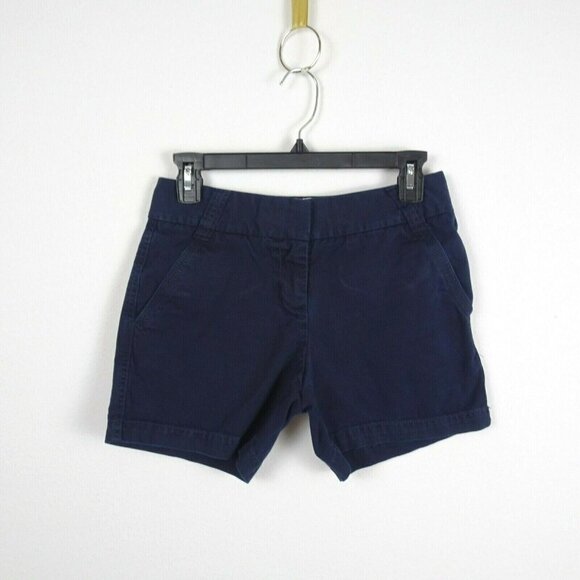 J. Crew Women's Shorts City Fit Classic Twill Chino Casual Cotton Navy Blue 0 - Picture 3 of 12